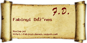 Fabinyi Dénes névjegykártya