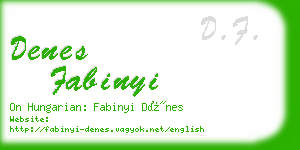 denes fabinyi business card